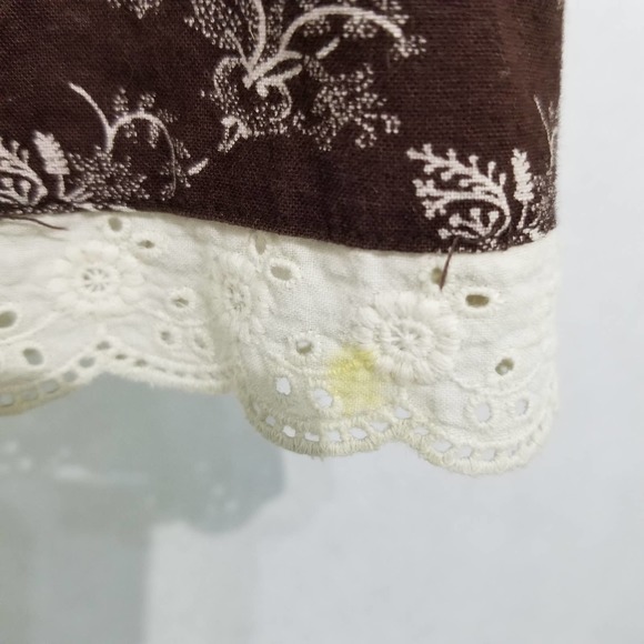 Vintage Alphorn Trachtenmode Von Adler Skirt Dirndl Brown Print Cotton 42 - Picture 7 of 12